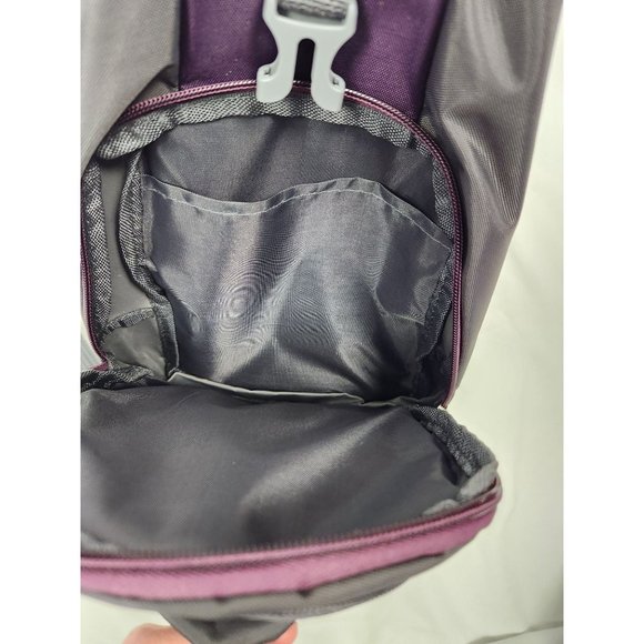 Bobo Outdoor Back Pack Style Shoulder Bag 14"x9" Purple & Grey - Picture 3 of 4
